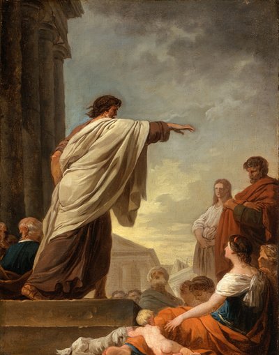 De Prediking van Sint Paulus, ca. 1779 door Joseph Benoît Suvée